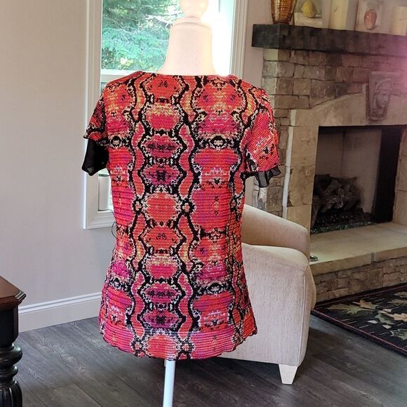 Cocomo petite sz PM blouse orange/blk - Picture 3 of 7